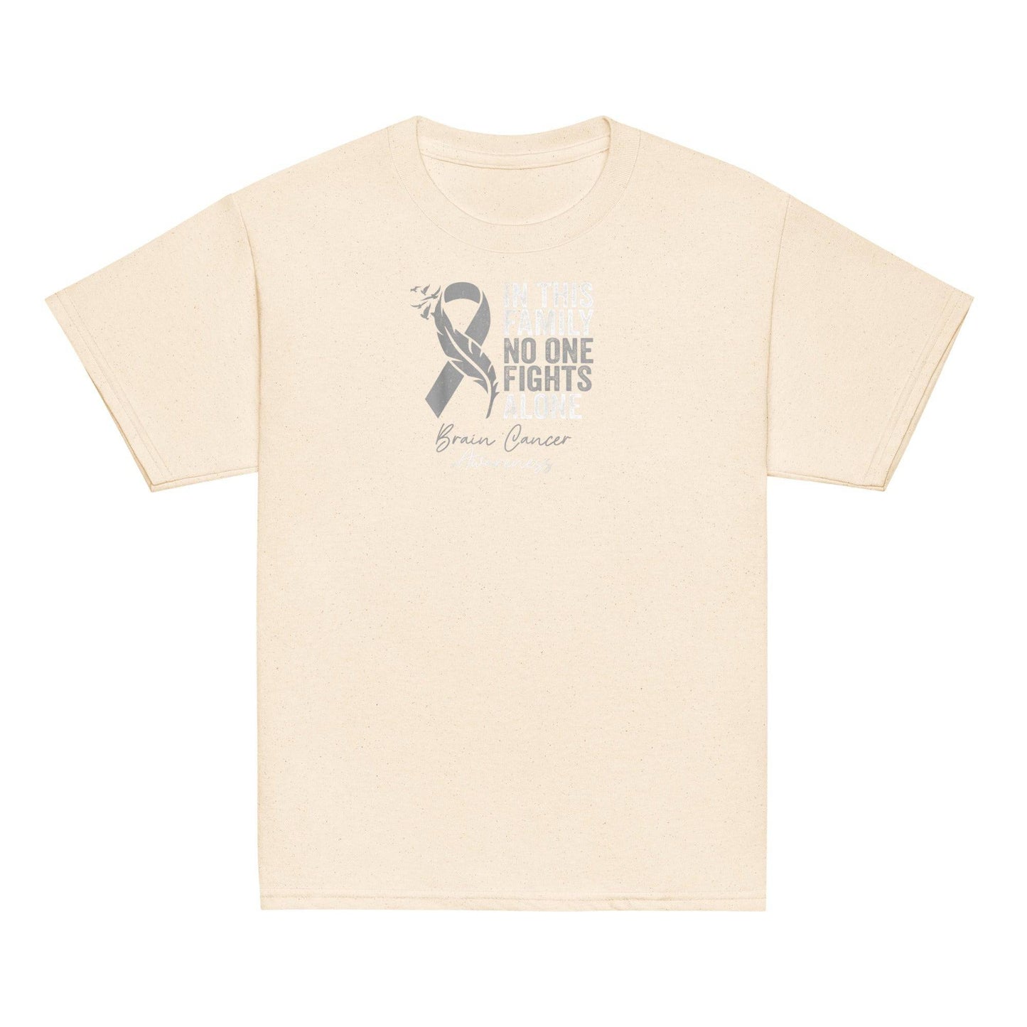 Brain Cancer Awareness No One Fights Alone Youth Classic Tee - JohnVsGBMNaturalXS