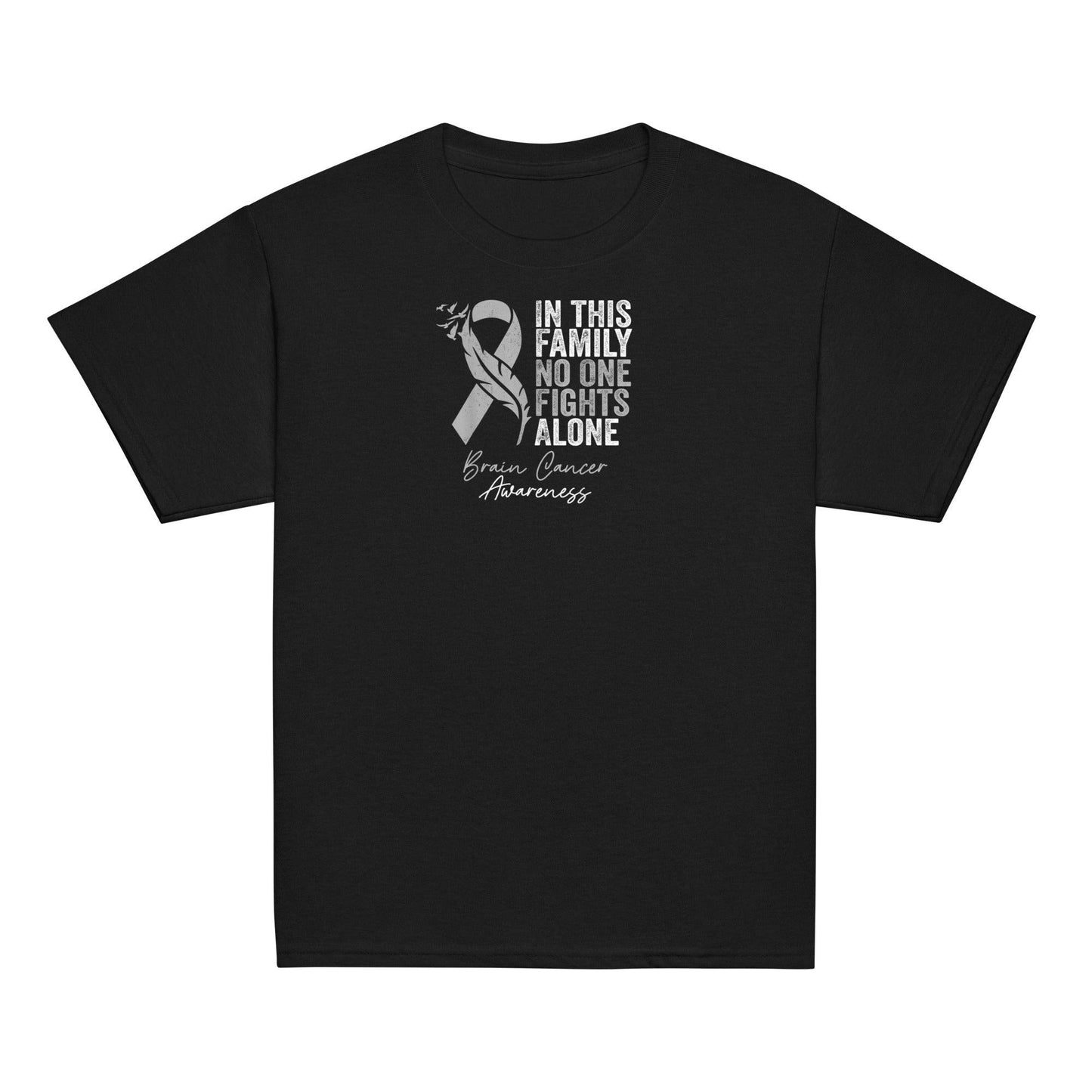 Brain Cancer Awareness No One Fights Alone Youth Classic Tee - JohnVsGBMBlackXS