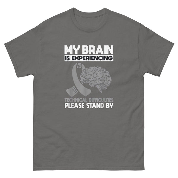 Brain Cancer Awareness Technical Difficulties Classic Tee - JohnVsGBMCharcoalS