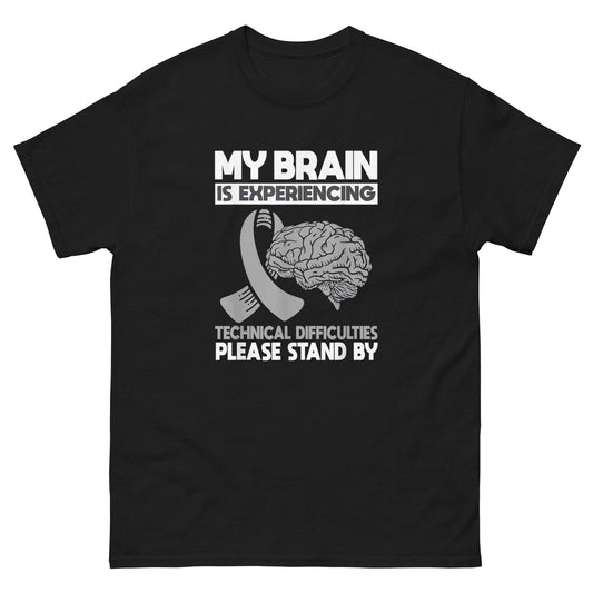 Brain Cancer Awareness Technical Difficulties Classic Tee - JohnVsGBMBlackS