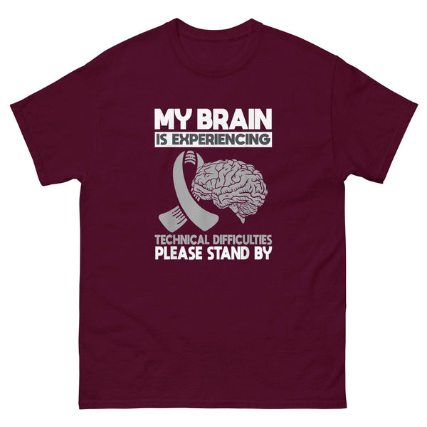 Brain Cancer Awareness Technical Difficulties Classic Tee - JohnVsGBMMaroonS