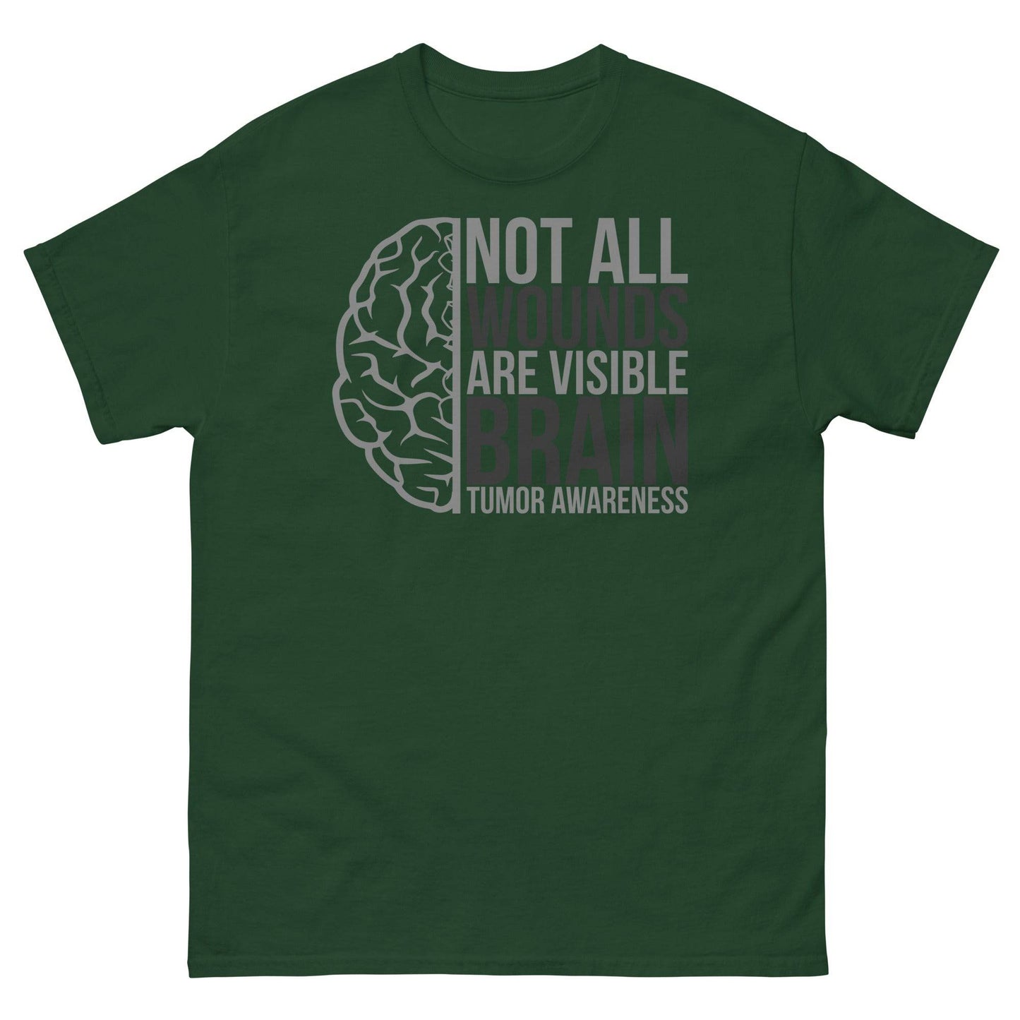 Brain Cancer Awareness Wounds Classic Tee - JohnVsGBMForest GreenS