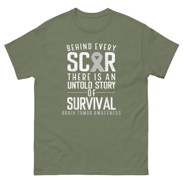 Brain Cancer Behind Every Scar Tee - JohnVsGBMMilitary GreenS