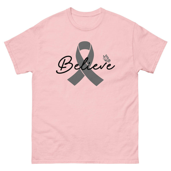 Brain Cancer Believe Tee - JohnVsGBMLight PinkS