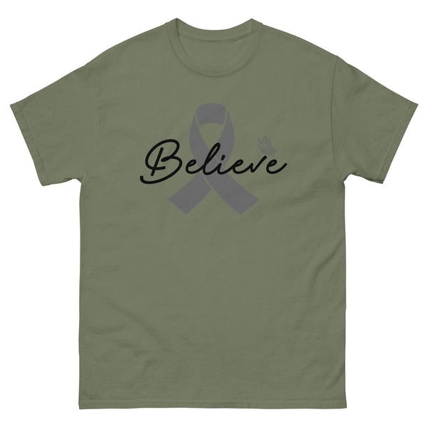 Brain Cancer Believe Tee - JohnVsGBMMilitary GreenS