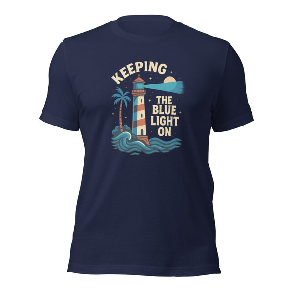 Brain Cancer Blue Light "Light House" Tee - JohnVsGBMNavyXS