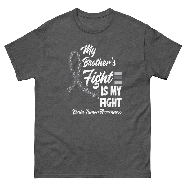 Brain Cancer Brother's Fight Is My Fight Tee - JohnVsGBMDark HeatherS