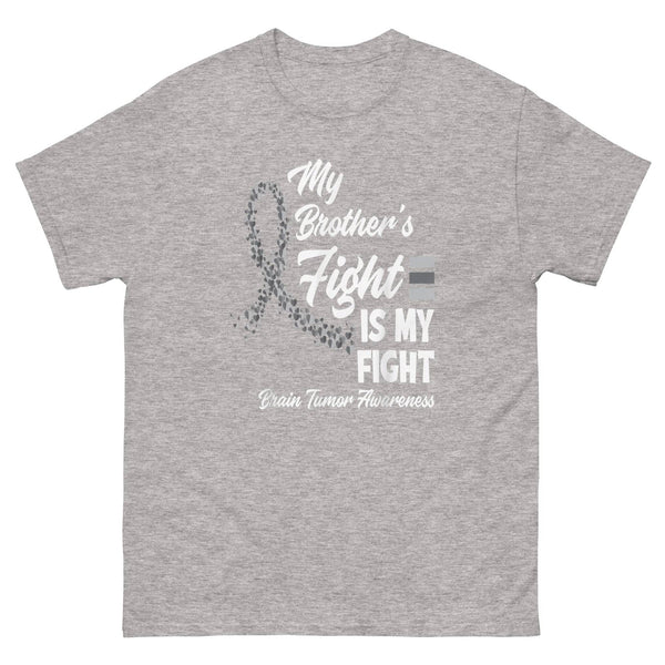 Brain Cancer Brother's Fight Is My Fight Tee - JohnVsGBMSport GreyS