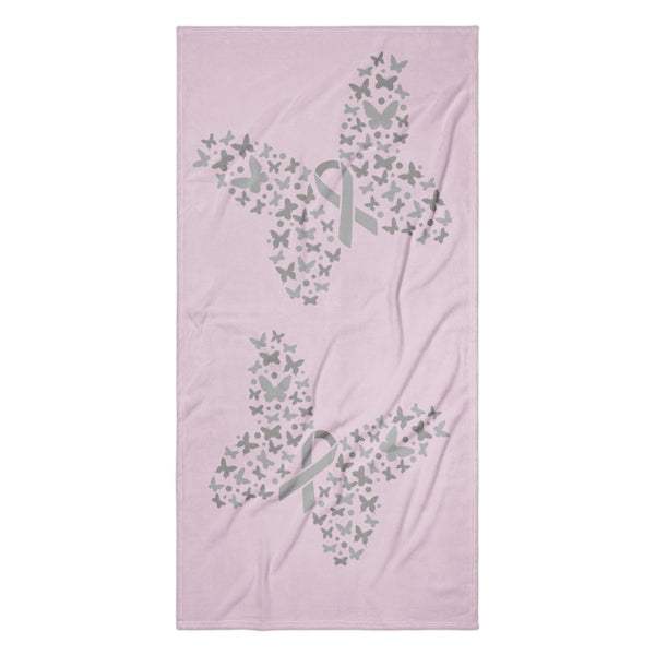 Brain Cancer Butterfly Beach Towel - JohnVsGBM36″×72″