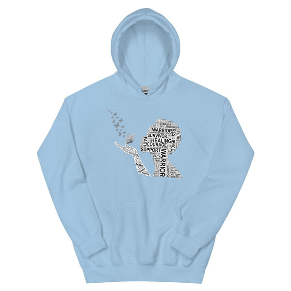 Brain Cancer Butterfly Hoodie - JohnVsGBMLight BlueS