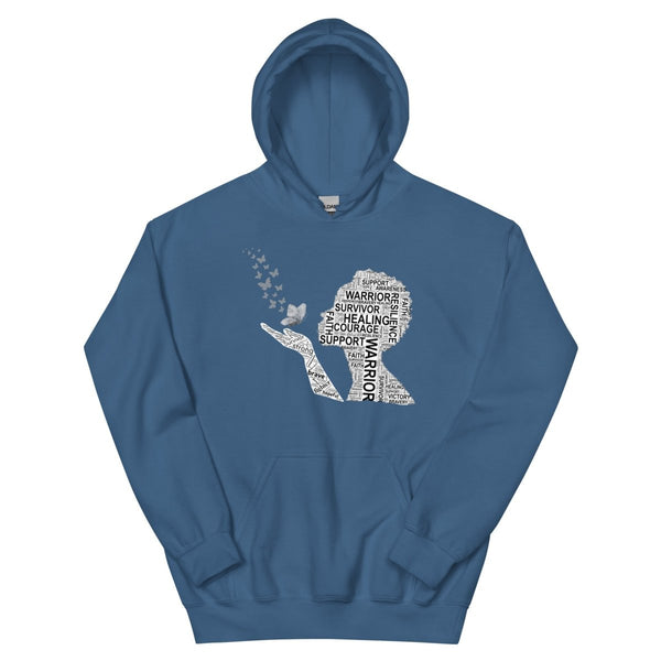 Brain Cancer Butterfly Hoodie - JohnVsGBMIndigo BlueS