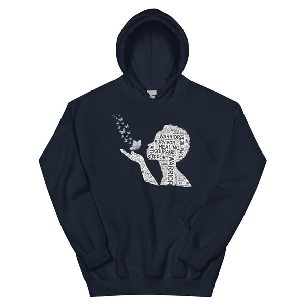 Brain Cancer Butterfly Hoodie - JohnVsGBMNavyS