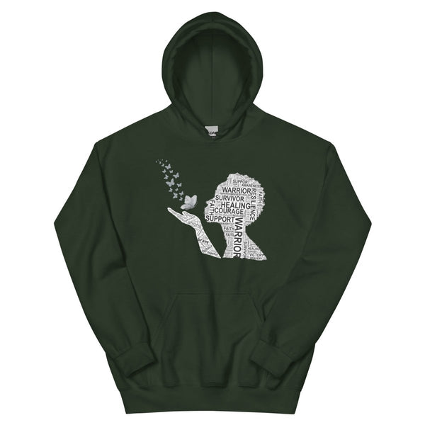 Brain Cancer Butterfly Hoodie - JohnVsGBMForest GreenS