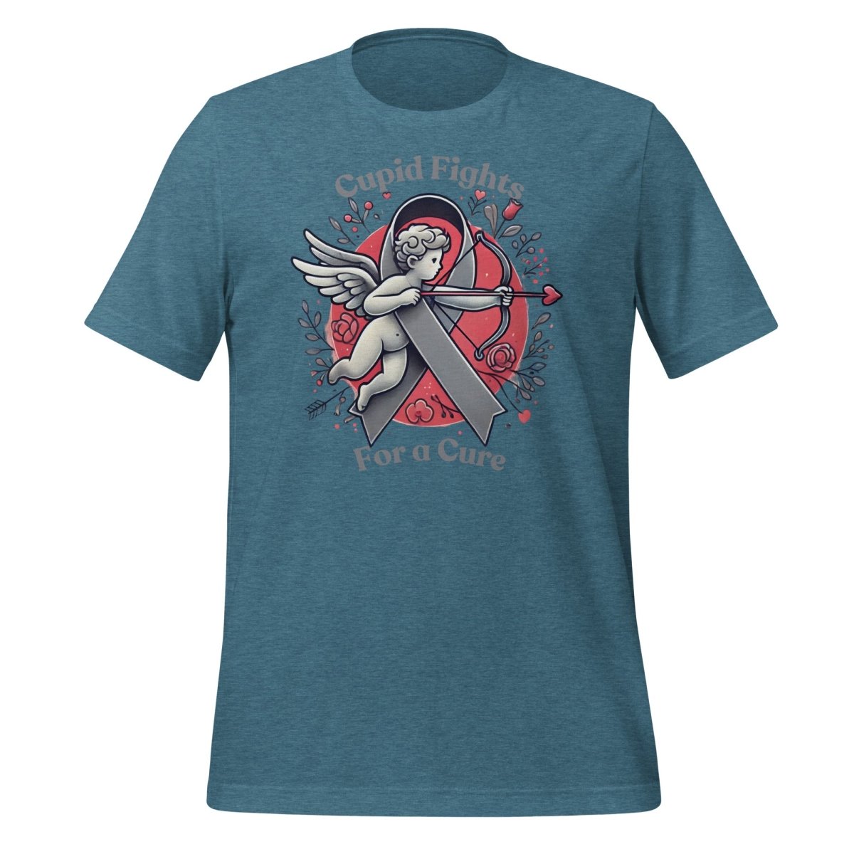 Brain Cancer Cupid Love Tee - JohnVsGBMHeather Deep TealS