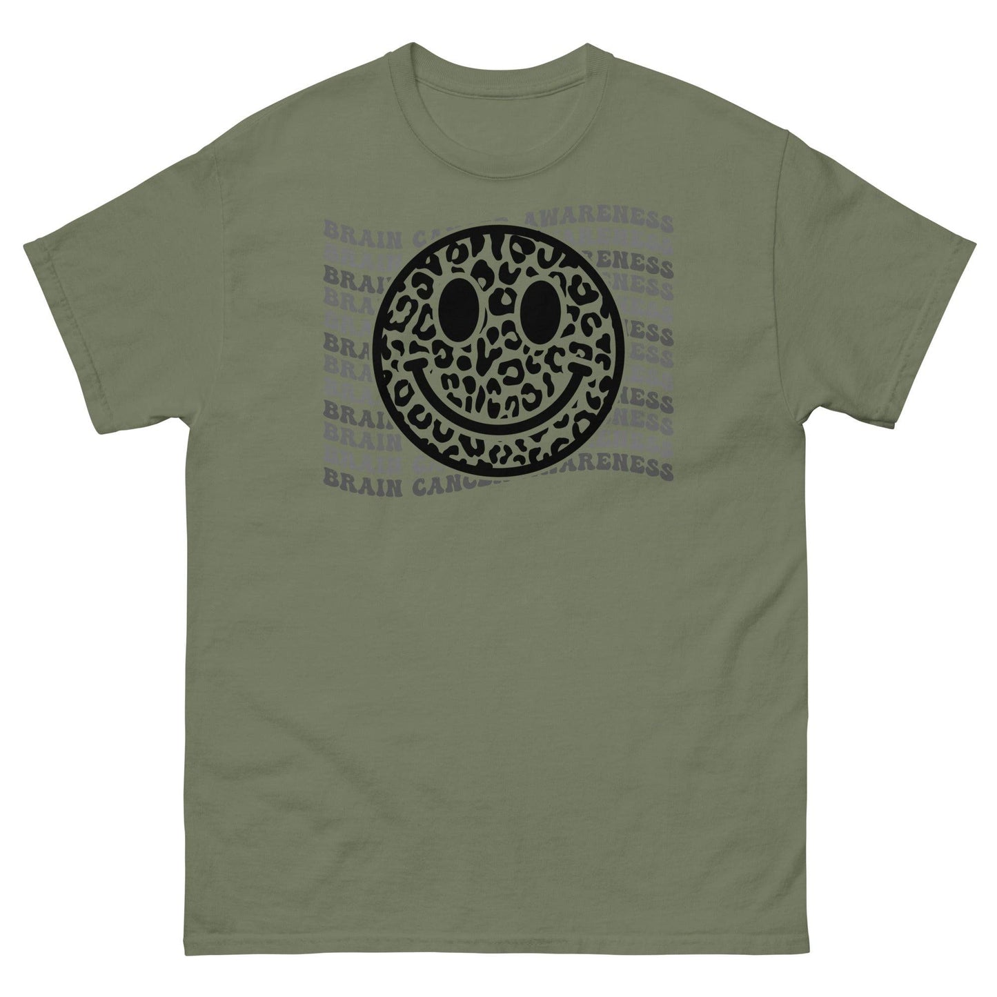 Brain Cancer Face It Head - On Tee - JohnVsGBMMilitary GreenS