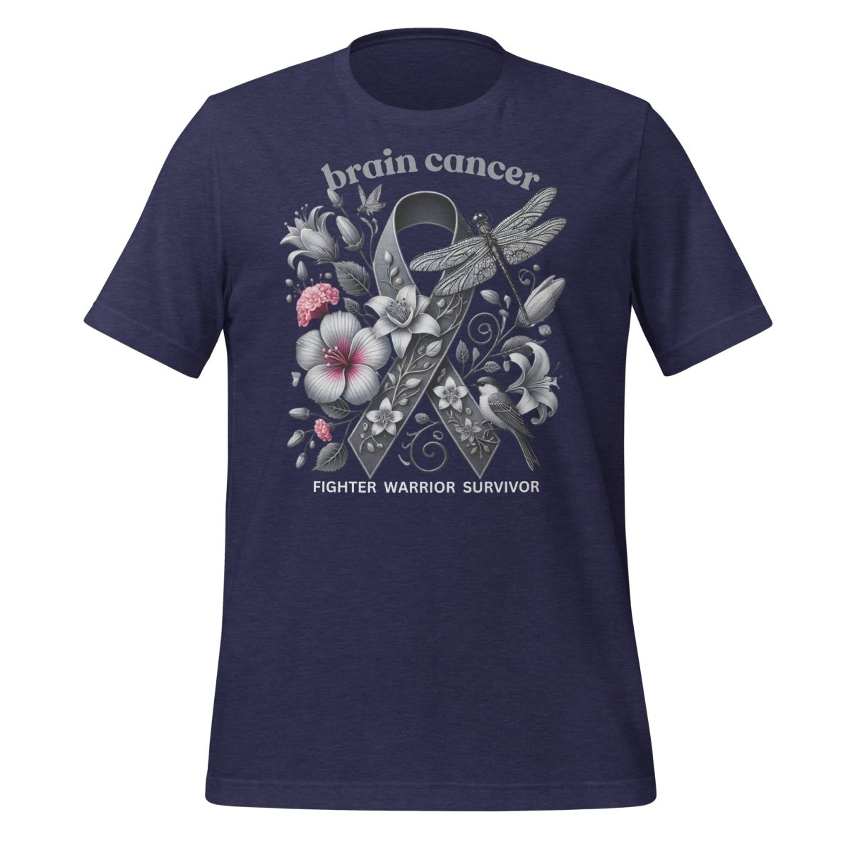 Brain Cancer FIghter Spring Tee - JohnVsGBMHeather Midnight NavyS