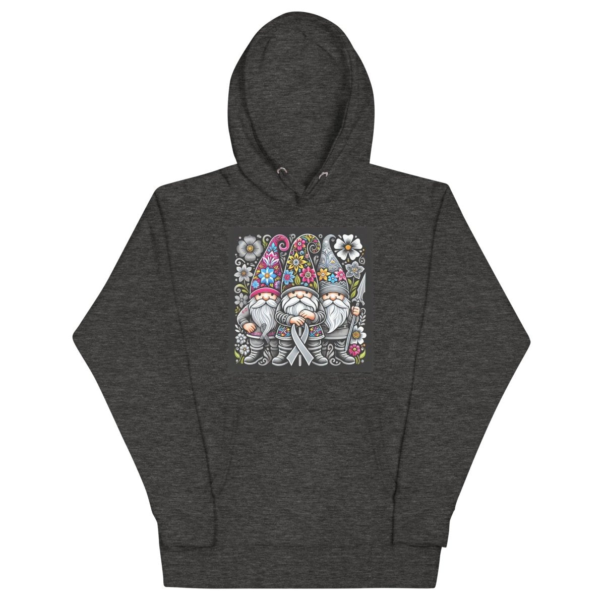 Brain Cancer Floral Hoodie - JohnVsGBMCharcoal HeatherS