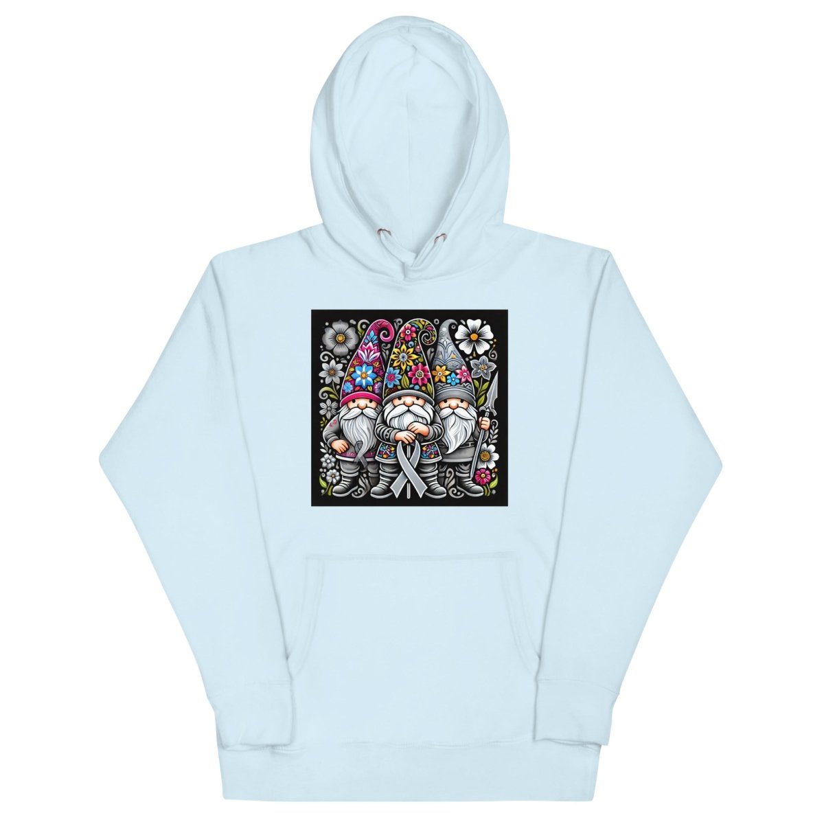 Brain Cancer Floral Hoodie - JohnVsGBMSky BlueS