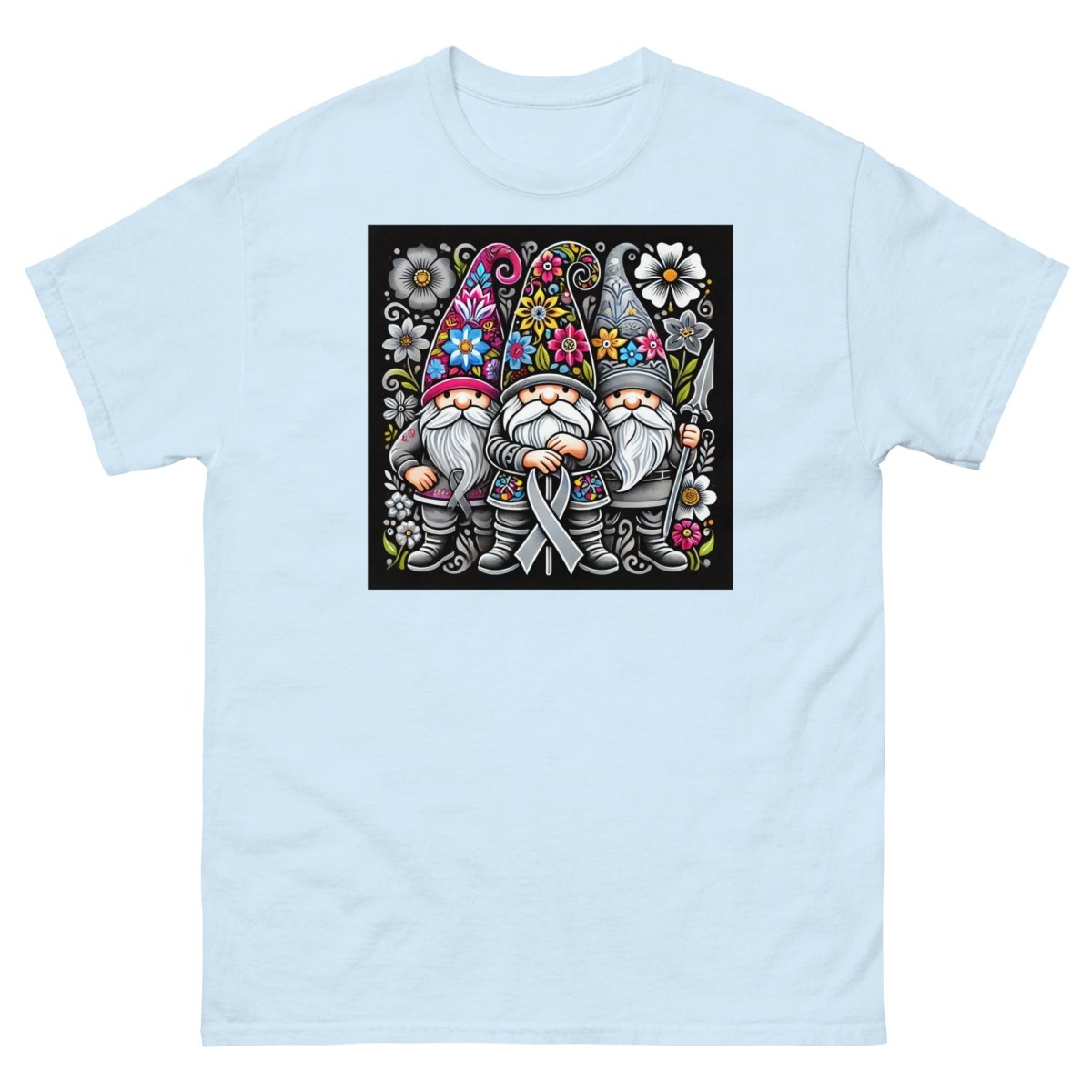 Brain Cancer Floral Tee - JohnVsGBMLight BlueS