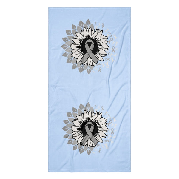 Brain Cancer Flower Beach Towel - JohnVsGBM36″×72″