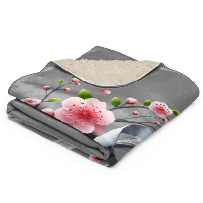 Brain Cancer Flower Sherpa Blanket - JohnVsGBM37″×57″