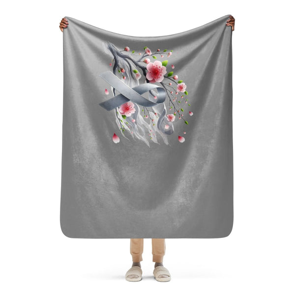 Brain Cancer Flower Sherpa Blanket - JohnVsGBM50″×60″