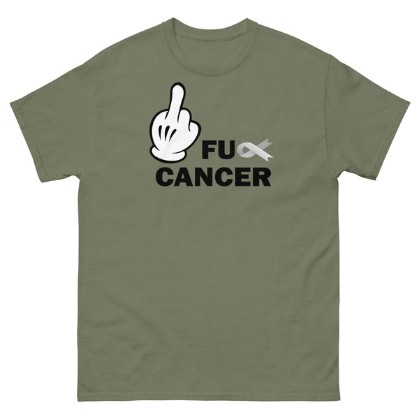 Brain Cancer FU Cancer Tee - JohnVsGBMMilitary GreenS