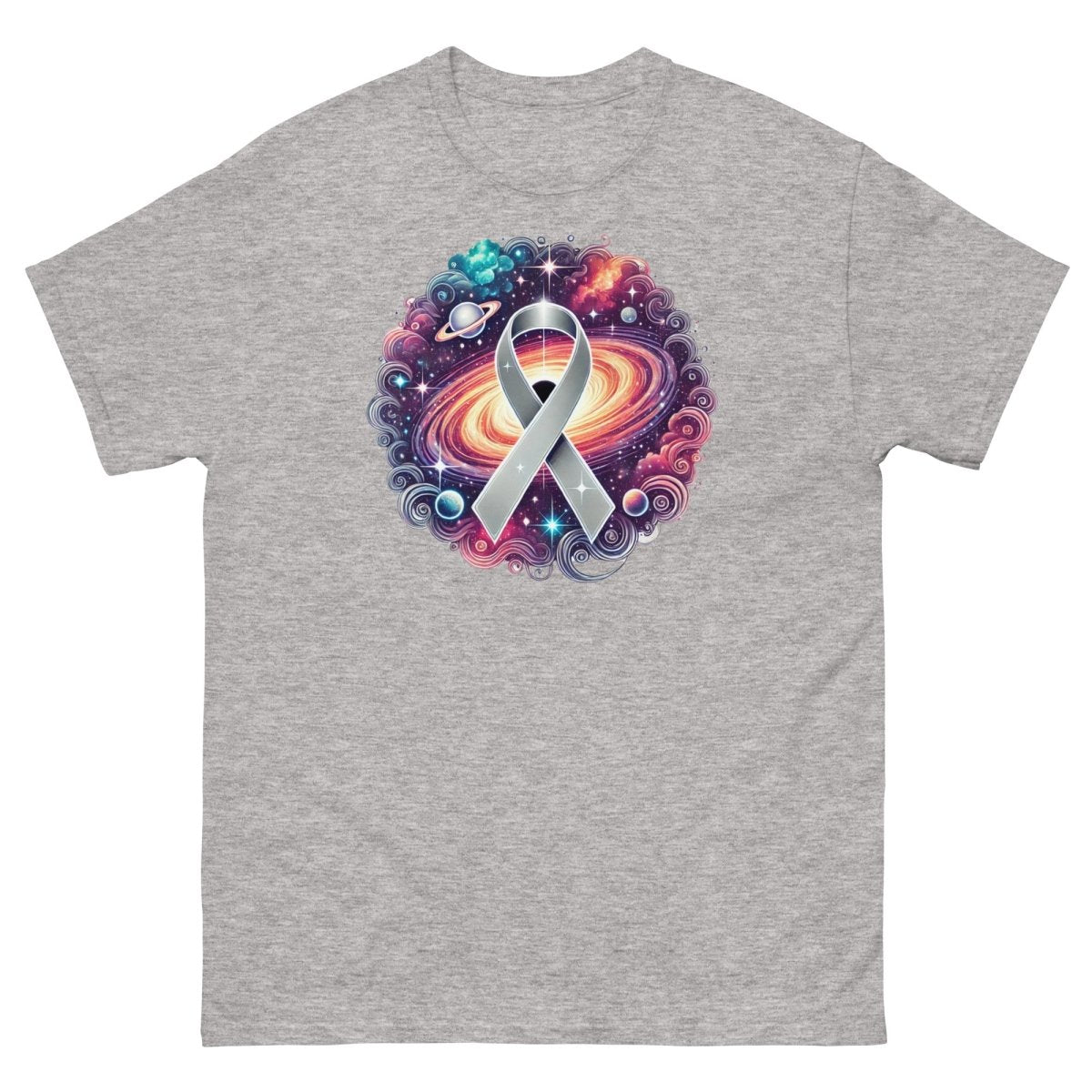 Brain Cancer Galaxy Tee - JohnVsGBMSport GreyS