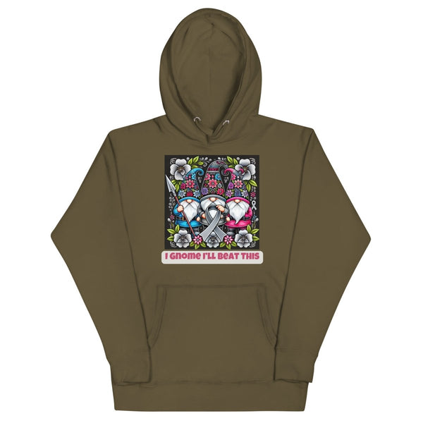 Brain Cancer Gnome Beat This Hoodie - JohnVsGBMMilitary GreenS