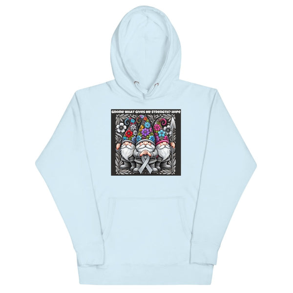 Brain Cancer Gnome Hope Hoodie - JohnVsGBMSky BlueS