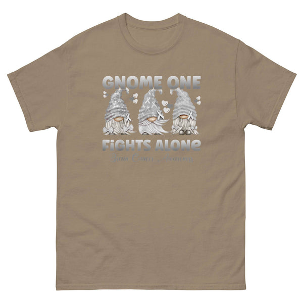 Brain Cancer Gnome One Fights Alone Tee - JohnVsGBMBrown SavanaS