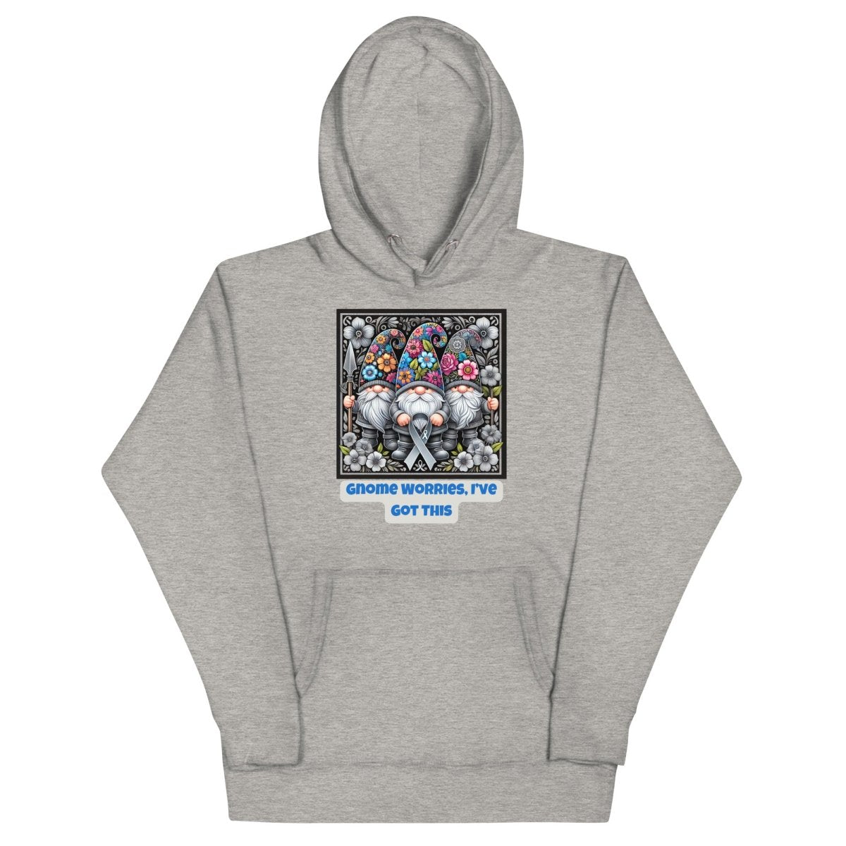 Brain Cancer Gnome Worries Hoodie - JohnVsGBMCarbon GreyS