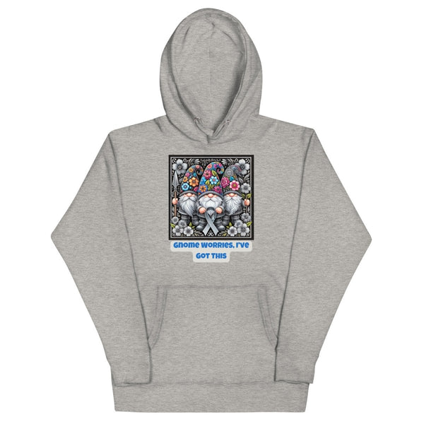 Brain Cancer Gnome Worries Hoodie - JohnVsGBMCarbon GreyS