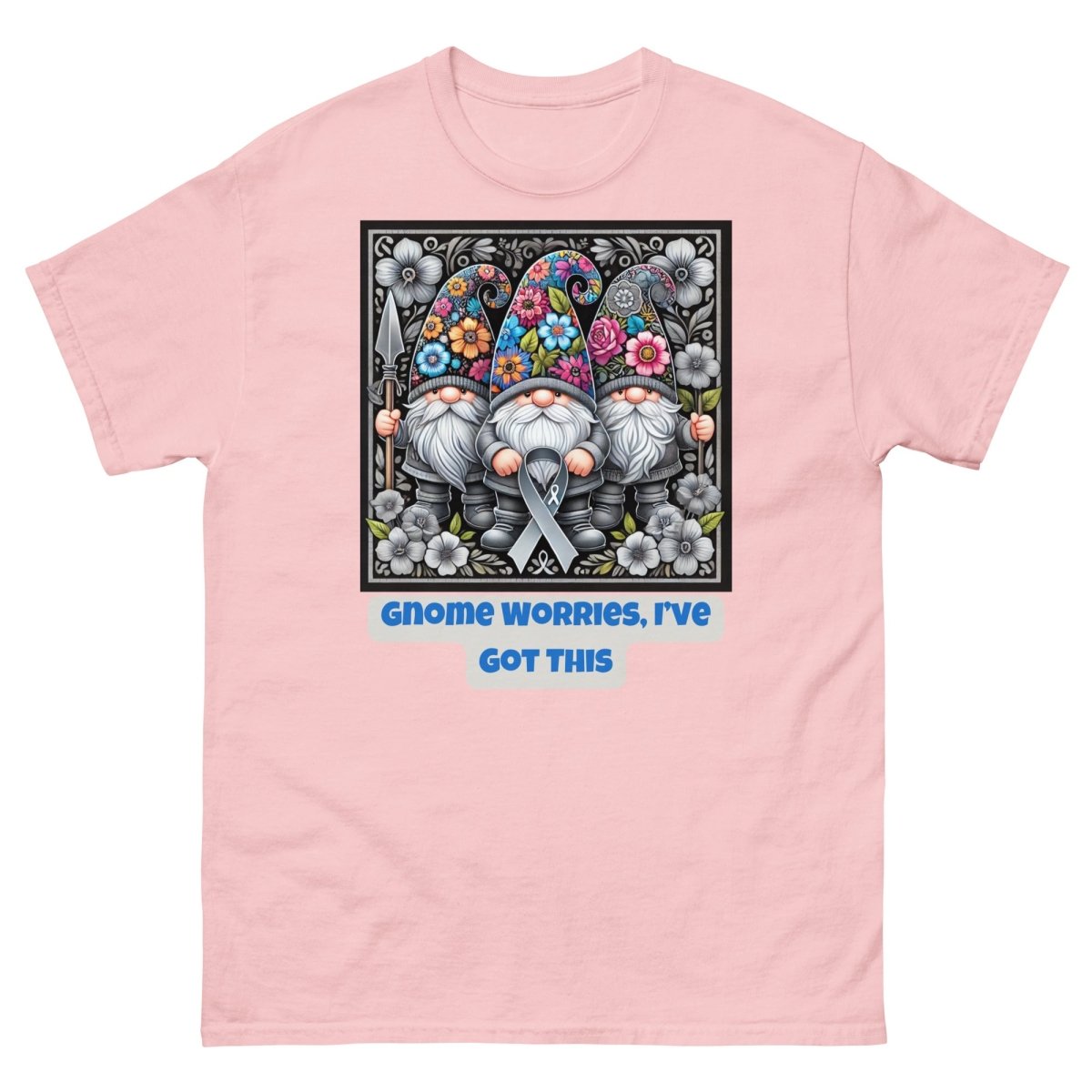 Brain Cancer Gnome Worries Tee - JohnVsGBMLight PinkS