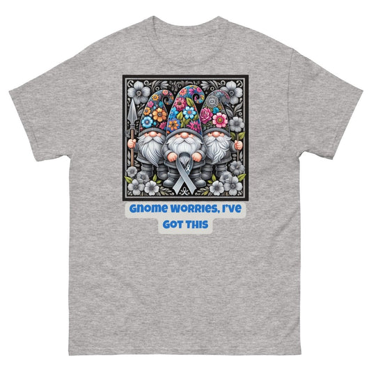 Brain Cancer Gnome Worries Tee - JohnVsGBMSport GreyS