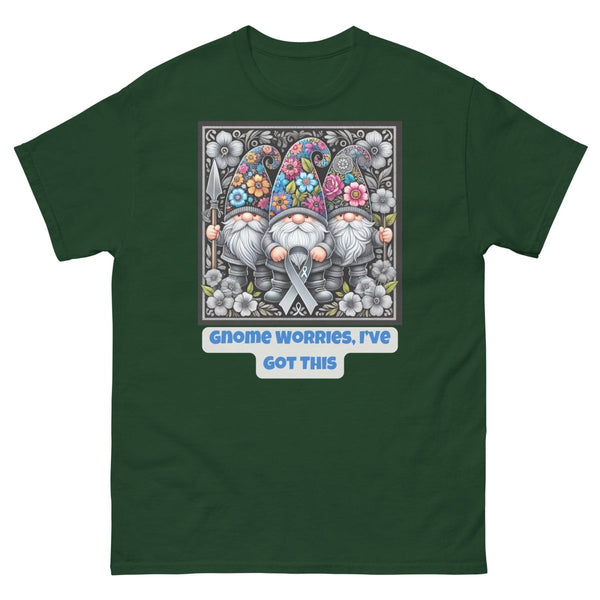 Brain Cancer Gnome Worries Tee - JohnVsGBMForest GreenS