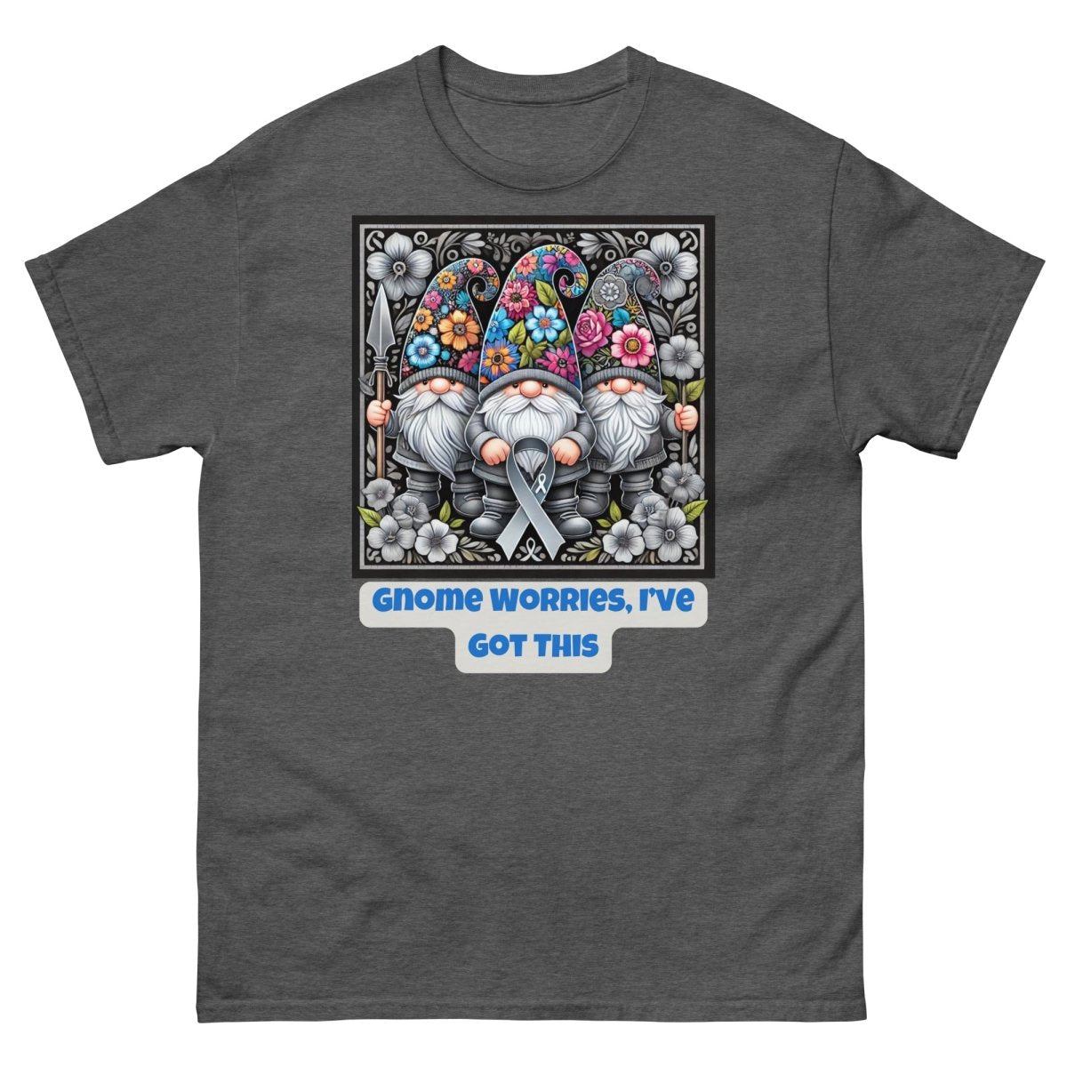 Brain Cancer Gnome Worries Tee - JohnVsGBMDark HeatherS