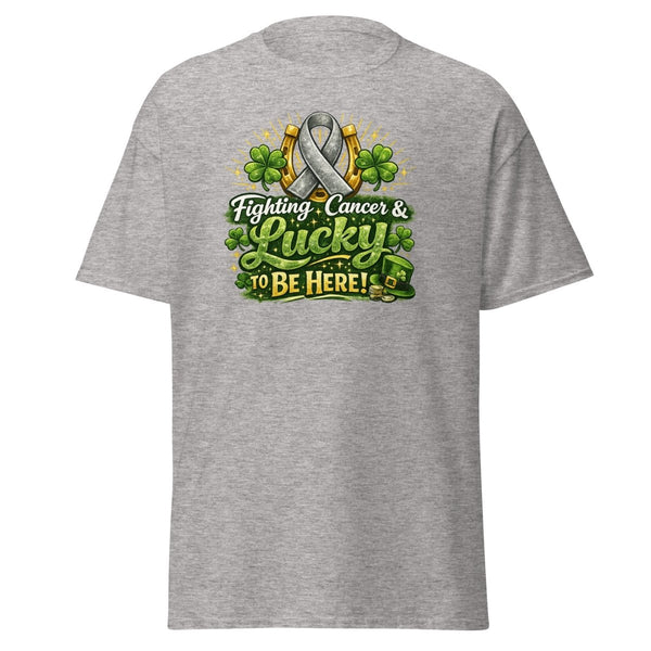 Brain Cancer Green/Grey Irish Tee - JohnVsGBMSport GreyS