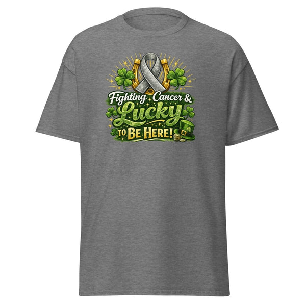 Brain Cancer Green/Grey Irish Tee - JohnVsGBMGraphite HeatherS
