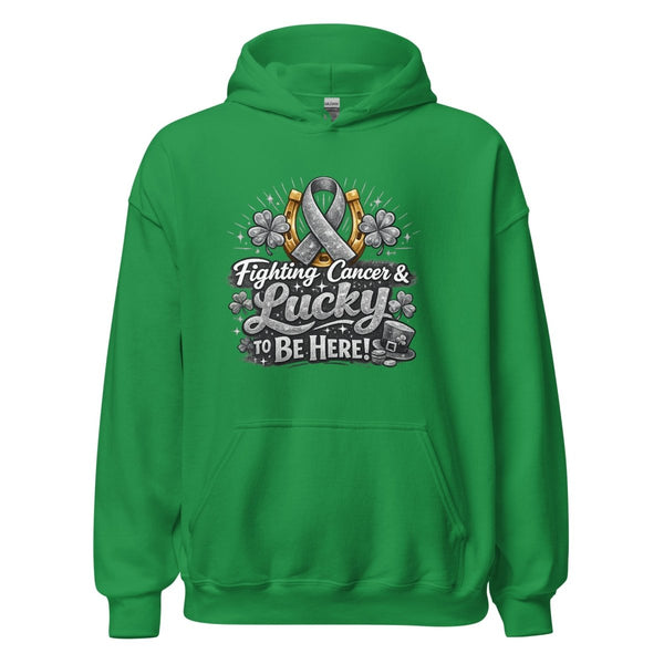 Brain Cancer Grey Irish Hoodie - JohnVsGBMIrish GreenS