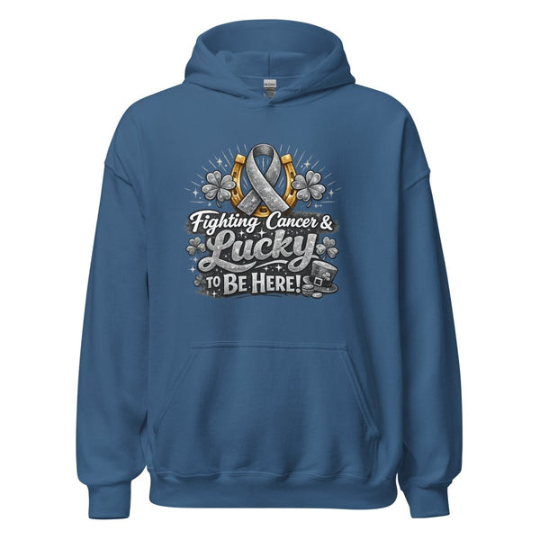Brain Cancer Grey Irish Hoodie - JohnVsGBMIndigo BlueS