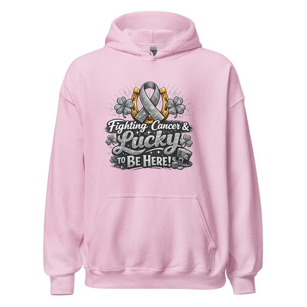 Brain Cancer Grey Irish Hoodie - JohnVsGBMLight PinkS