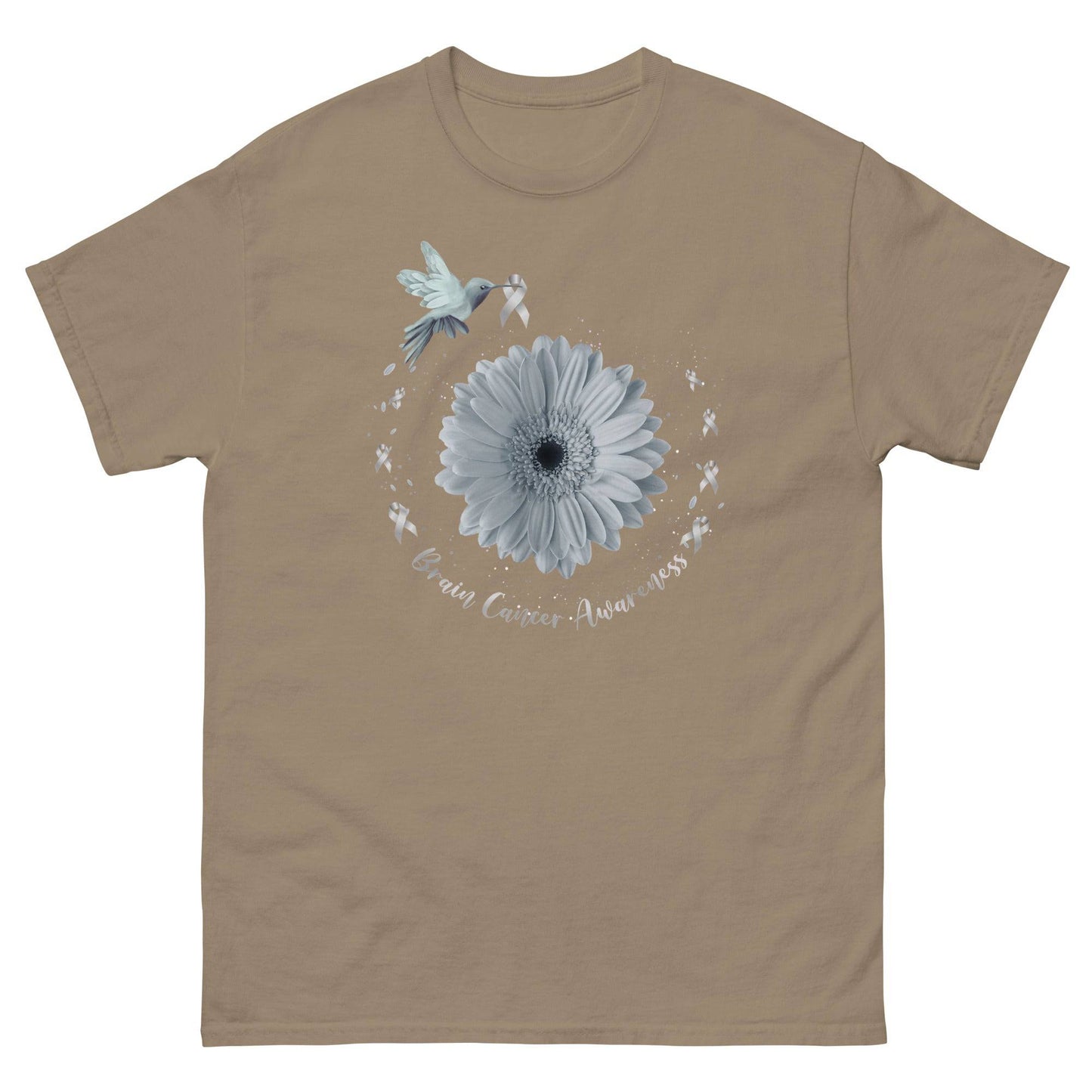 Brain Cancer Hummingbird with Grey Ribbon Tee - JohnVsGBMBrown SavanaS