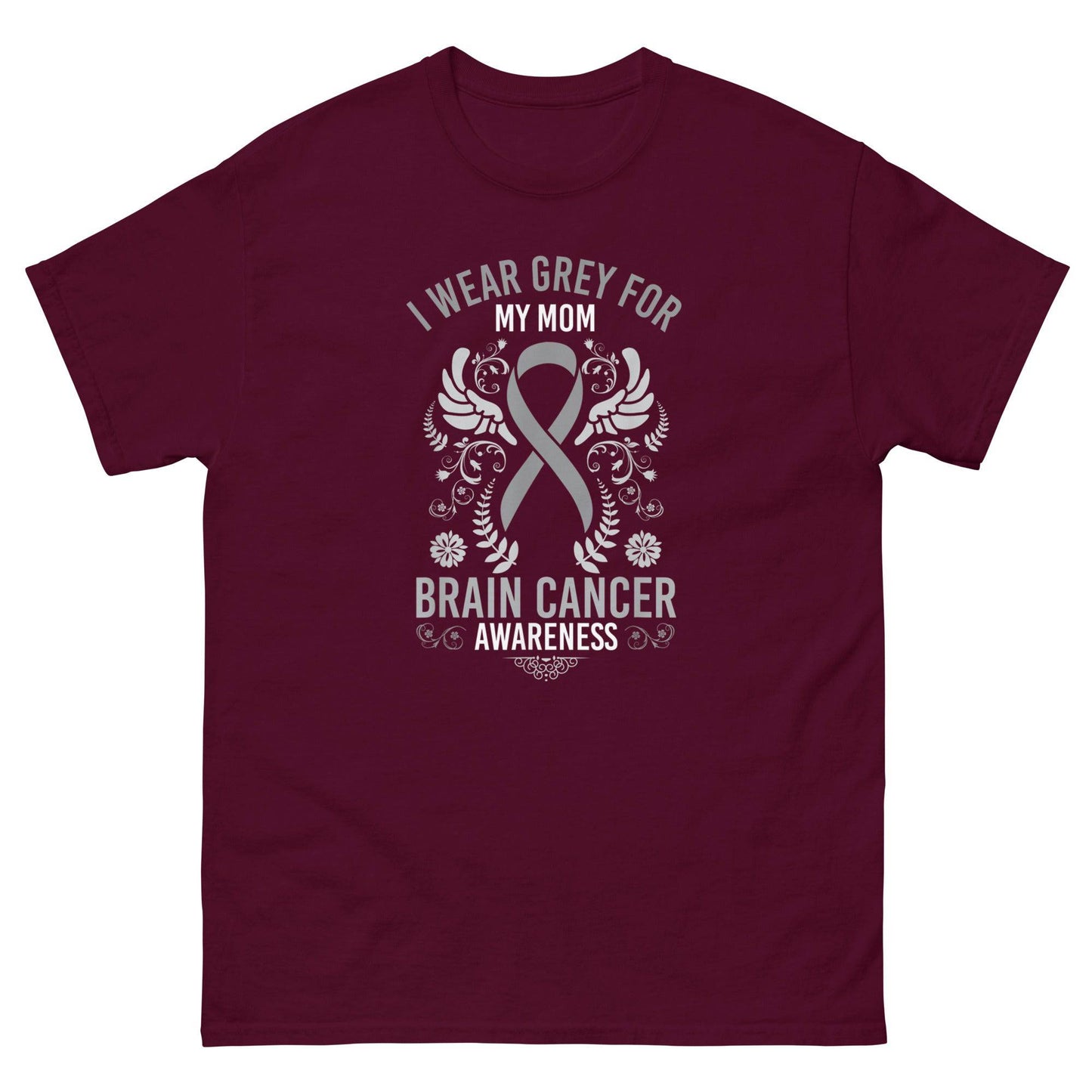 Brain Cancer I Wear Grey for My Mom Tee - JohnVsGBMMaroonS