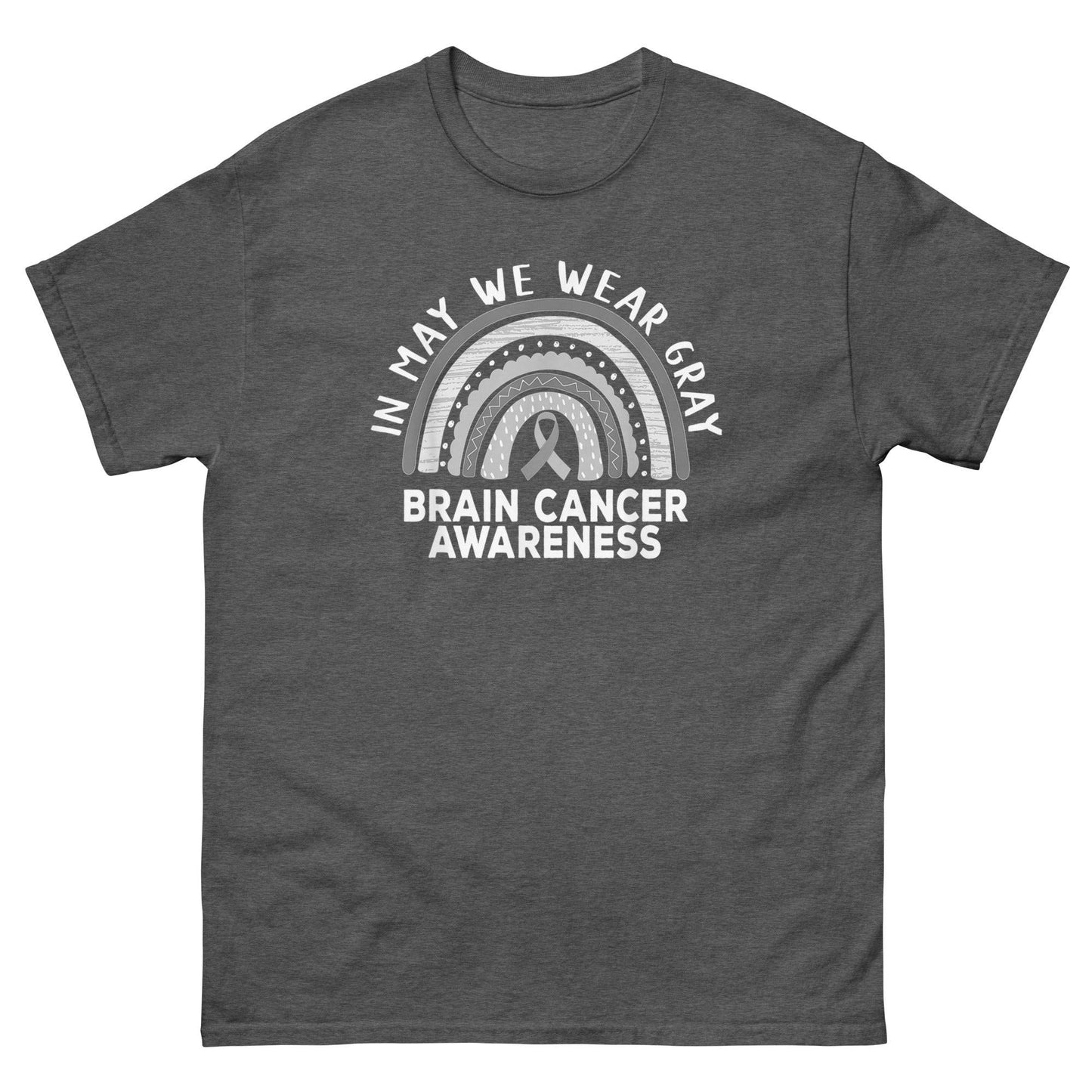 Brain Cancer In May We Wear Gray Tee - JohnVsGBMDark HeatherS