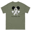 Brain Cancer Mickey Themed No One Fights Alone Tee - JohnVsGBMMilitary GreenS