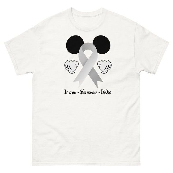 Brain Cancer Mickey Themed No One Fights Alone Tee - JohnVsGBMWhiteS