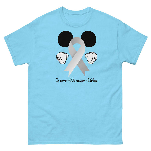 Brain Cancer Mickey Themed No One Fights Alone Tee - JohnVsGBMSkyS