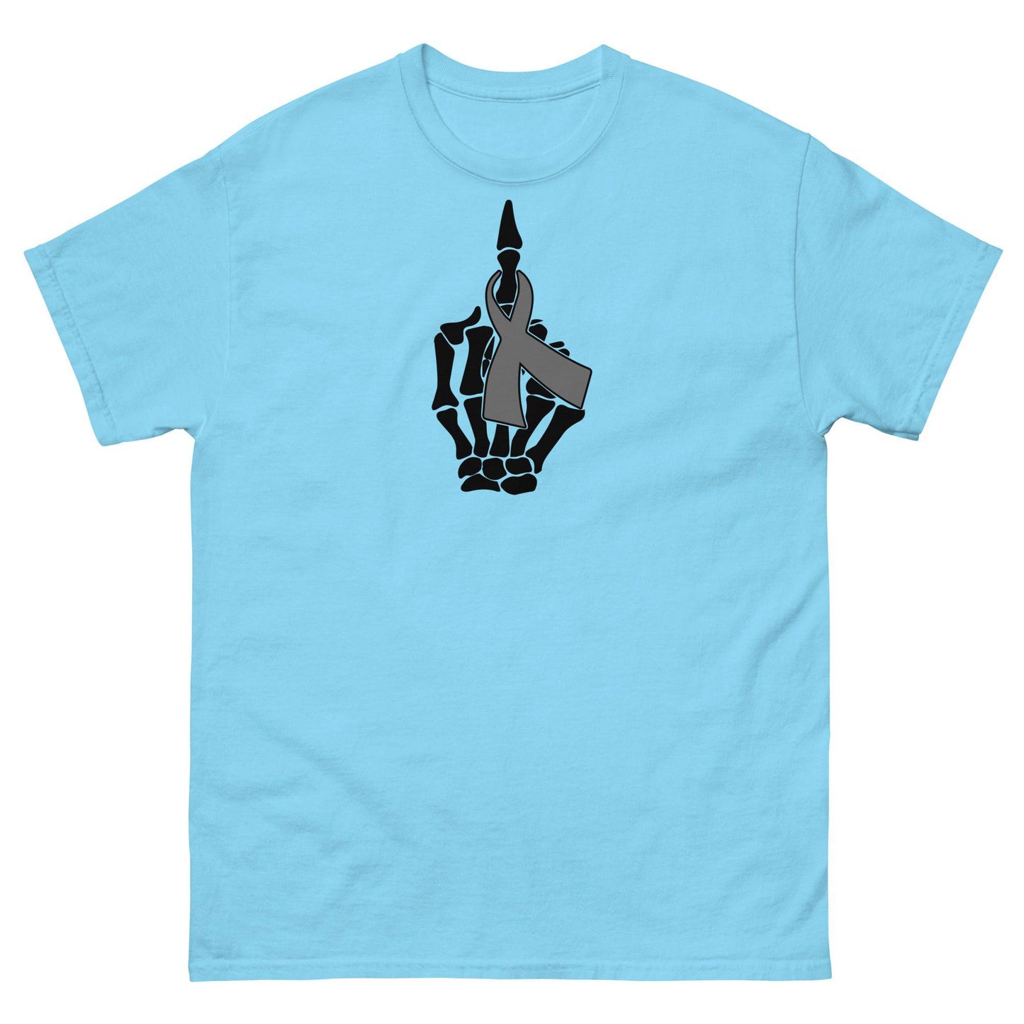 Brain Cancer Middle Finger Ribbon Tee - JohnVsGBMSkyS