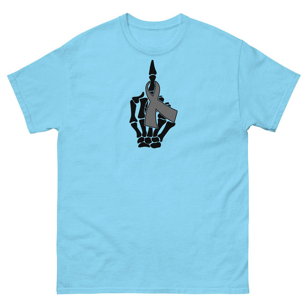 Brain Cancer Middle Finger Ribbon Tee - JohnVsGBMSkyS